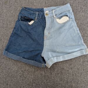 Two-Tone Denim Women Shorts